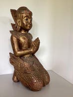 sculptuur, Tempelwächter Teppanom - 44 cm - Hout,, Antiek en Kunst