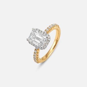 Verlovingsring - 14 karaat Geel goud - 2.82ct. tw. Diamant, Sieraden, Tassen en Uiterlijk, Antieke sieraden