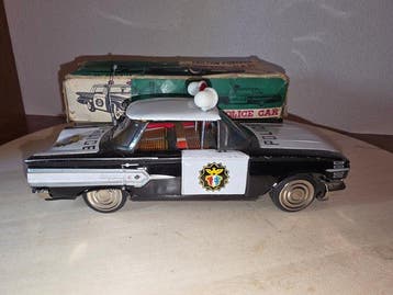 Ichiko - Speelgoedauto Police Car With Friction, Boxed -, Antiek en Kunst, Antiek | Speelgoed