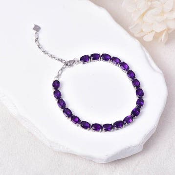 Zonder minimumprijs - Armband Zilver - Amethist -, Nieuw