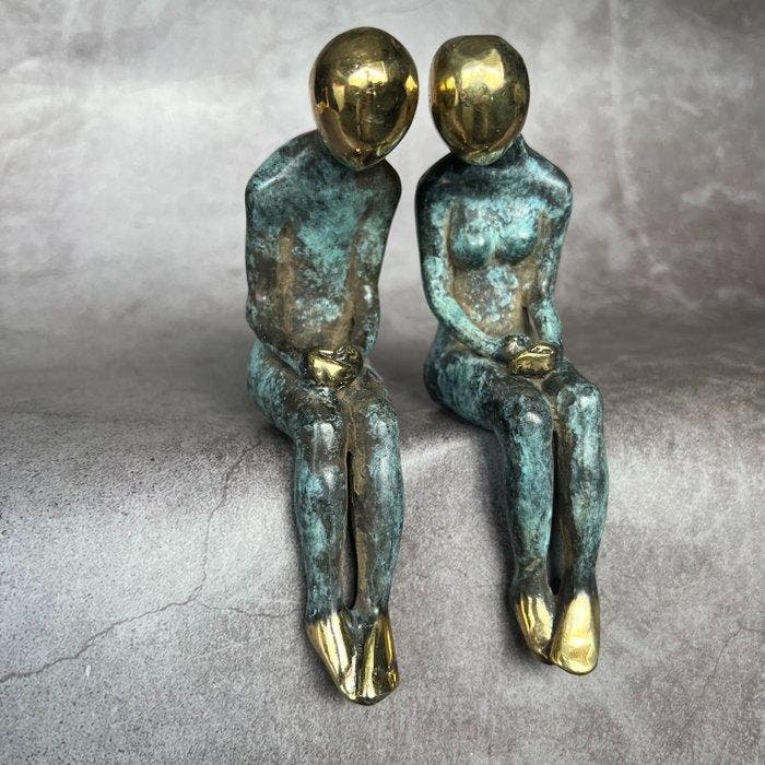 sculptuur, Sooka Interior - Bronze sitting couple -, Antiek en Kunst, Kunst | Designobjecten