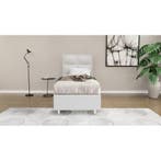 Compleet een persoons Boxspring met Koudschuim HR45 matras, Ophalen of Verzenden, Nieuw, Eenpersoons, Wit