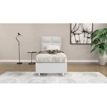 Compleet een persoons Boxspring met Koudschuim HR45 matras, Ophalen of Verzenden, Nieuw, Eenpersoons, Wit
