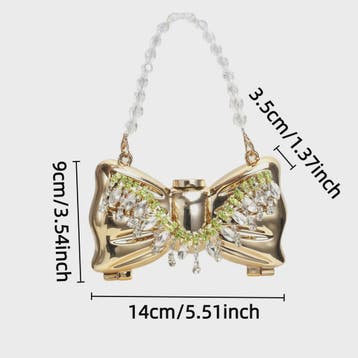 Luxe Strik Handtas van Metaal met Ketting - Speelse Crossbod, Verzenden, Nieuw