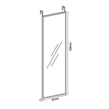 Passpiegel Lesina hangend 120x37x2 cm zwart [en.casa], Huis en Inrichting, Verzenden, Nieuw