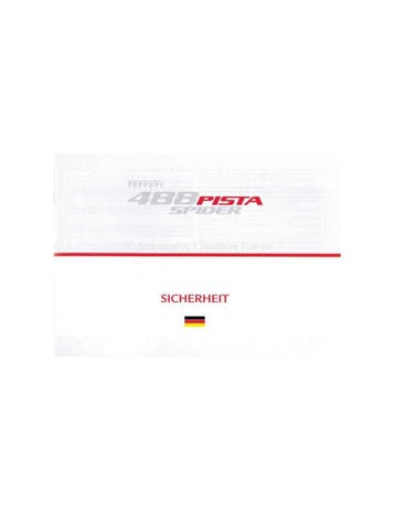 2018 FERRARI 488 PISTA PISTA VEILIGHEIDS BROCHURE DUITS, Nieuw, Ferrari, Author