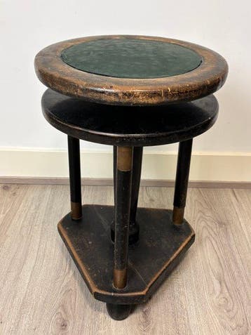 Kruk - Art Deco / Biedermeier-stijl pianokruk - Hout, Koper