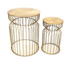 Bijzettafel set Birdcage 38x50 cm - Goud | Meubelplaats, Ophalen of Verzenden, Nieuw