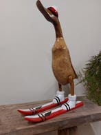 Beeld, wooden handmade ski duck - 50 cm - Hout