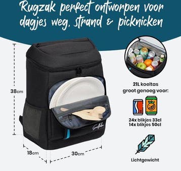 2dekans | Koeltas Rugzak 20 liter - Compacte Geïsoleerde, Ophalen of Verzenden, Zo goed als nieuw