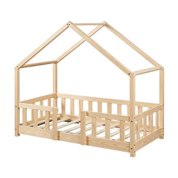 Kinderbed Treviolo huisbed 70x140 cm naturel [en.casa], Verzenden, Nieuw