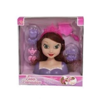 Kaphoofd Prinses van 21 cm voor kinderen bruin met 7 acce..., Verzenden, Nieuw