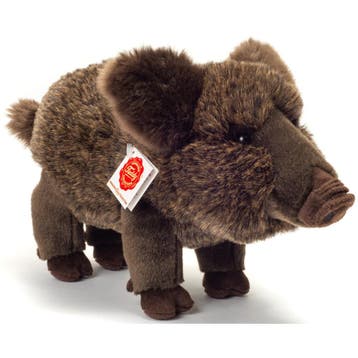 Wild zwijn knuffel - pluche - grijs - 30 cm, Verzenden, Nieuw