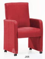 Eetkamerstoel Jan - eetkamerstoelen - Rood, Nieuw, Rood, Stof