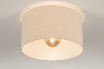 Rietveld Plafondlampen - Zwart, Beige, Zand - Stof, Metaal, Verzenden, Nieuw