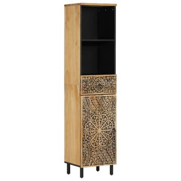 vidaXL Badkamerkast 38x33x160 cm massief mangohout, Verzenden, Nieuw