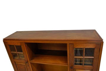 Antieke vitrine-/boekenkast – mahonie kast met facetglas deu, Ophalen of Verzenden, Nieuw
