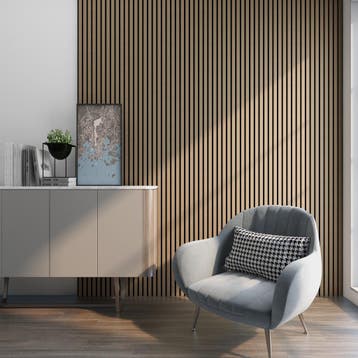 Akoestisch Wandpaneel Vang set van 8 mdf 5,76 m² walnootkleu, Verzenden, Nieuw