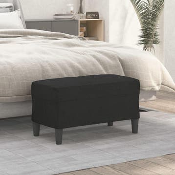 vidaXL Bankje 70x35x41 cm stof zwart, Verzenden, Nieuw, Stof, Minder dan 150 cm