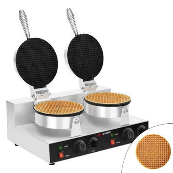 GGM Gastro | Wafelijzer - Dubbel - Mechanisch - 2,6kW - |, Verzenden, Nieuw in verpakking, Overige typen
