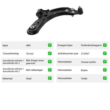Draagarm Vooras rechts Buiten Onder MG ZS 180 (2001-2005), Verzenden, Nieuw, MG
