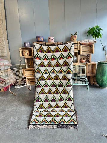 Vintage Moroccan Berber Rug – Handmade Wool Tribal Carpet –, Nieuw