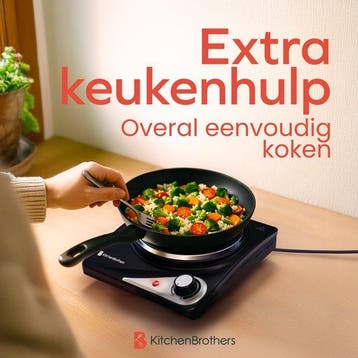 2dekans | KitchenBrothers Elektrische Kookplaat - 1 Pits -, Ophalen of Verzenden, Zo goed als nieuw