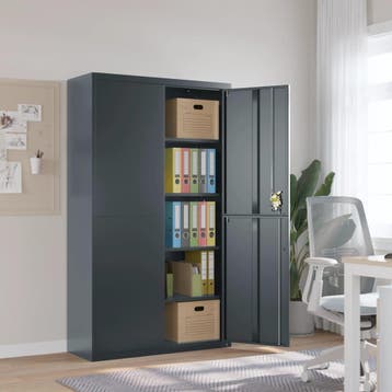 vidaXL Archiefkast 105x40x180 cm staal antracietkleurig, Verzenden, Nieuw