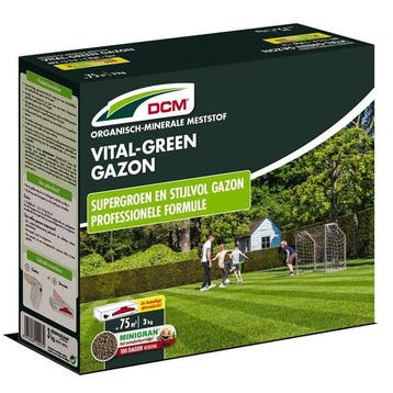 Gazonmest Vital-Green | DCM | 75 m² (3 kg, MINIGRAN®), Verzenden, Nieuw