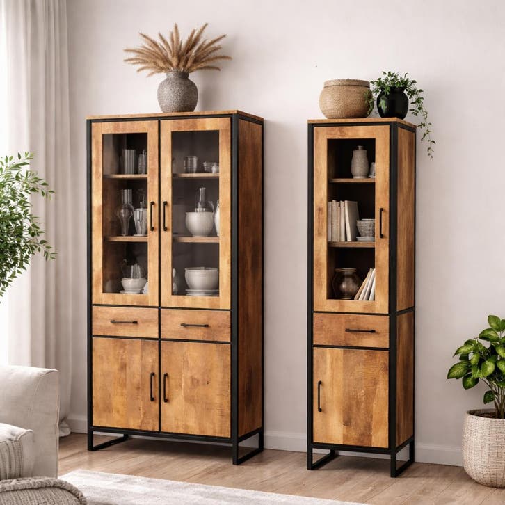 Nieuw! Kabinet Acacia | Vanaf €469,-, Huis en Inrichting, Kasten | Vitrinekasten, 25 tot 50 cm, Met lade(s), Met deur(en), Met plank(en)