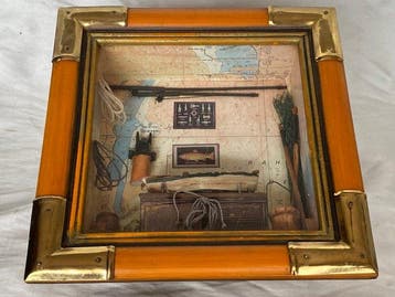 Maritieme objecten - Vintage nautisch schilderij van een