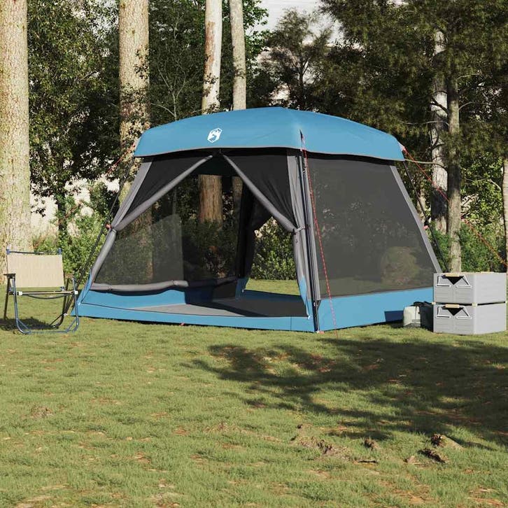 vidaXL Gezinstent 6-persoons waterdicht blauw, Caravans en Kamperen, Tenten, Nieuw, tot en met 2, Verzenden