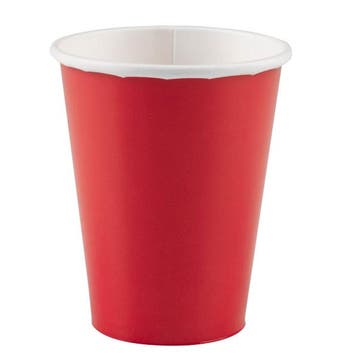Rode bekers karton 250ml (8st), Ophalen of Verzenden, Nieuw
