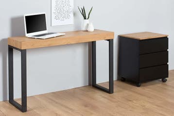 Design console OAK DESK 120cm eiken vintage metalen frame, Ophalen of Verzenden, Nieuw