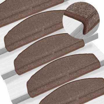 vidaXL Trapmatten 15 st 65x24x4 cm Koffiebruin Halfrond, Verzenden, Nieuw
