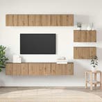 Tv-meubelset Wandgemonteerd Artisan Eiken Bewerkt hout, Verzenden, Nieuw
