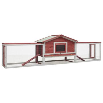 vidaXL Konijnenhok 310x70x87 cm massief grenen- en vurenhout, Verzenden, Nieuw