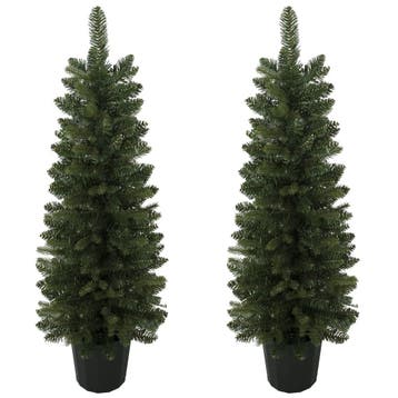 Set Van 2 Kunstmatige Kerstbomen, 120 Cm, Spar Voor De Entre, Verzenden, Nieuw