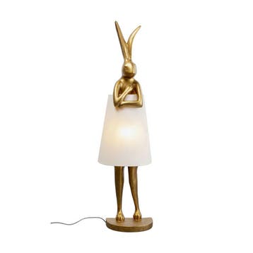 *WOONWINKEL* Kare Design Rabbit Gold/White Vloerlamp Goud Ko, Huis en Inrichting, Lampen | Vloerlampen, Verzenden, Nieuw