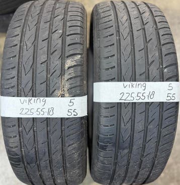 2x225-55-18 Viking Zomer 2x5mm €55 PerBand 225 55 18, Auto-onderdelen, Banden en Velgen, Ophalen, 18 inch, Gebruikt, Band(en)