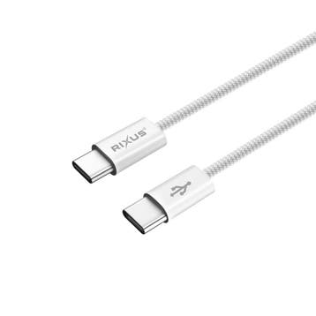 Rixus RXUC15C USB-C naar USB-C nylon gevlochten kabel 1 m wi, Verzenden, Nieuw
