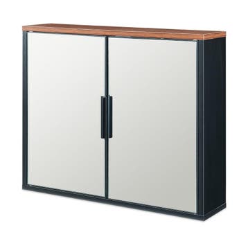 Badkamerspiegelkast Trond 60x15x50 cm zwart en walnootkleuri, Verzenden, Nieuw