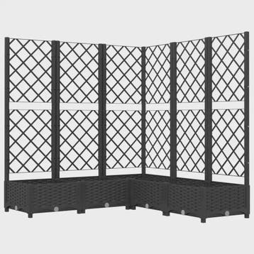 Zwarte Plantenbak met Trellis 120x120x121.5 cm - Verticale T, Verzenden, Nieuw