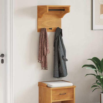 vidaXL Wandkapstok SANDNES 43x30x42 cm massief grenenhout, Verzenden, Nieuw