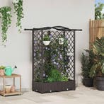 vidaXL Verhoogd Bed met Trellis en Dak Bruin 124 x 40 x 126, Verzenden, Nieuw, Minder dan 60 cm, 60 cm of meer