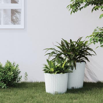 vidaXL Plantenbak met uitneembare bak rattan-look 15/15,3 L, Verzenden, Nieuw, Kunststof