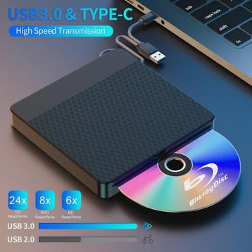 Externe Blu-ray Drive met USB 3.0 & Type-C: Slot-in BD Brand, Verzenden, Nieuw