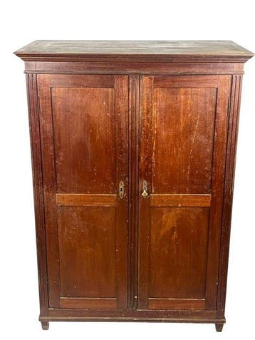 Kabinet - Hout - Een kast met twee paneeldeuren., Antiek en Kunst