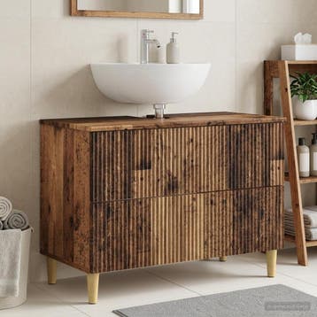 vidaXL Badkamer wastafelkast ARNHEM Oud hout 82 x 41 x 59 cm, Verzenden, Nieuw, Wastafelkast