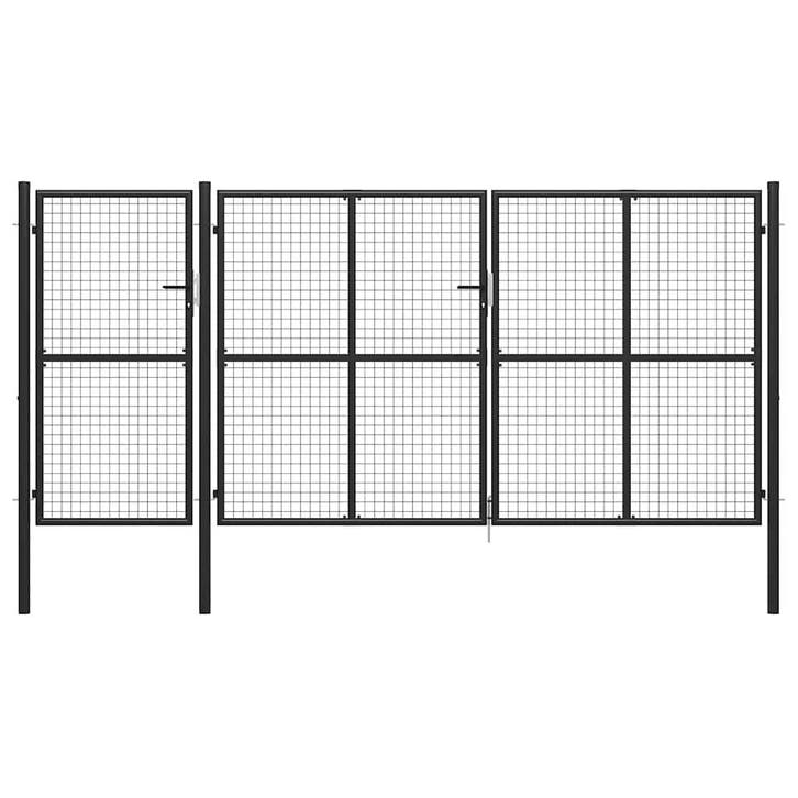 vidaXL Poort 400x150 cm staal antraciet, Tuin en Terras, Tuinpoorten, Nieuw, Verzenden